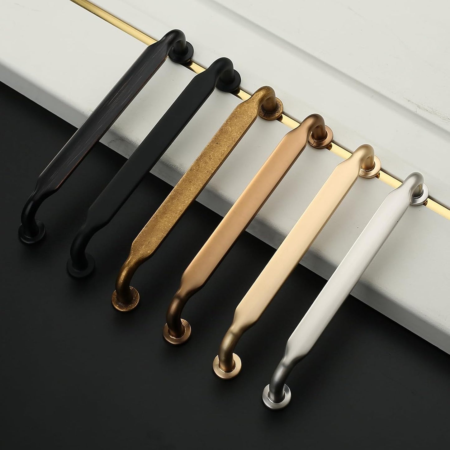 Asidrama 10 Pack 5 Inch(128mm) Champagne Bronze Kitchen Cabinet Handles, Cabinet Pulls Kitchen Cabinet Hardware for Cupboard Drawer Pulls