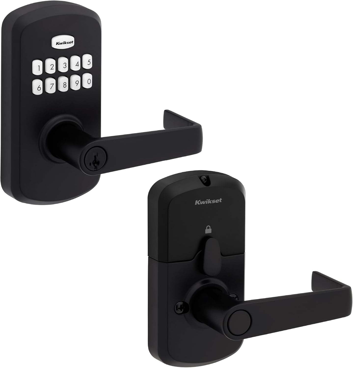 Kwikset SmartCode 955 Pembroke Light Commercial 10-Button Keypad Electronic Lever, Convenient Keyless Entry, 3-Year Batter Life and High Traffic Durability in Satin Nickel