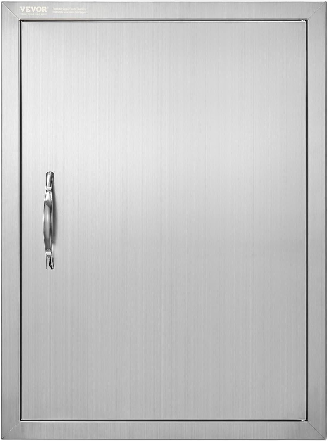 VEVOR BBQ Access Door, 17W x 24H Inch Single Outdoor Kitchen, Stainless Steel Flush Mount, Wall Vertical With Handle, for BBQ Island, Grilling Station, Outside Cabinet