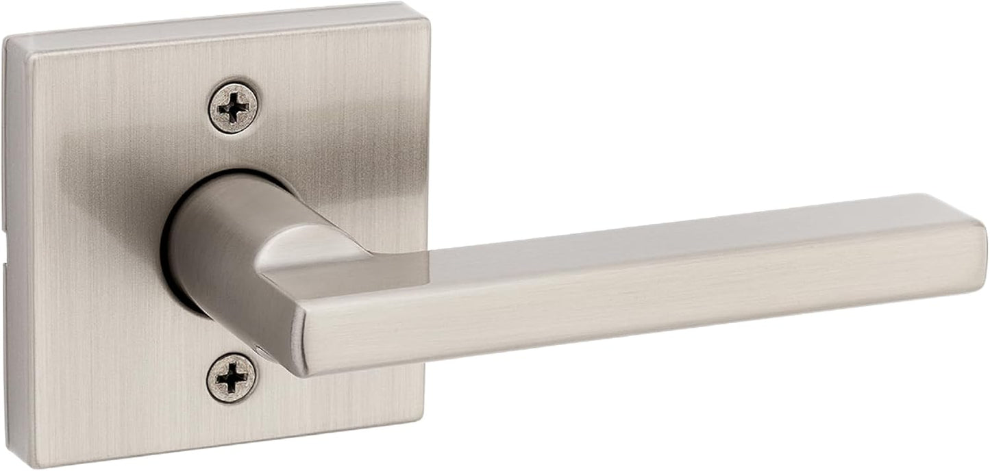 Kwikset Halifax Entry Door Handle with Lock and Key, Secure Keyed Reversible Lever Exterior, For Front Entrance and Bedrooms, Matte Black, Pick Resistant Smartkey Rekey Security and Microban