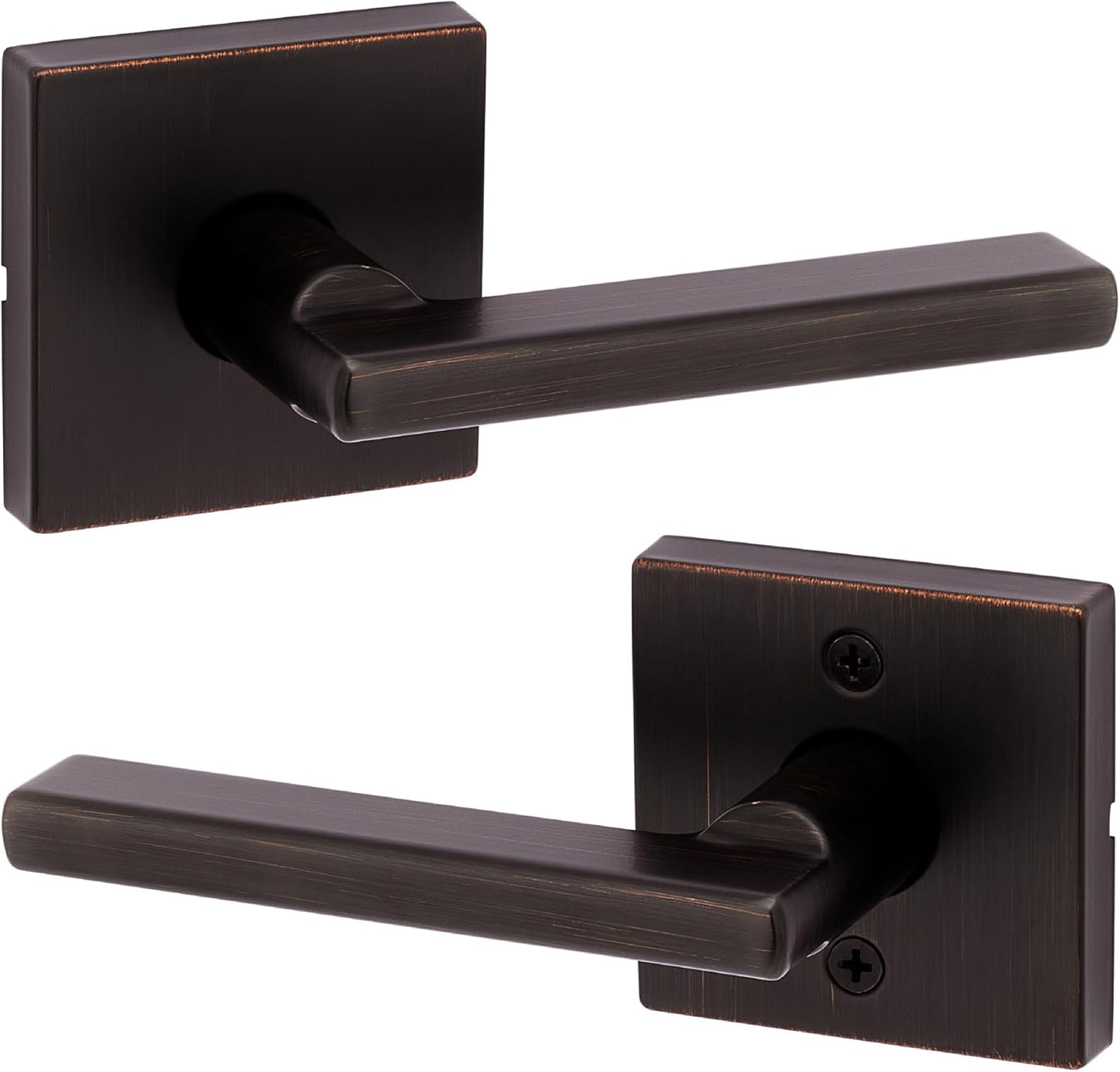 Kwikset Halifax Entry Door Handle with Lock and Key, Secure Keyed Reversible Lever Exterior, For Front Entrance and Bedrooms, Matte Black, Pick Resistant Smartkey Rekey Security and Microban