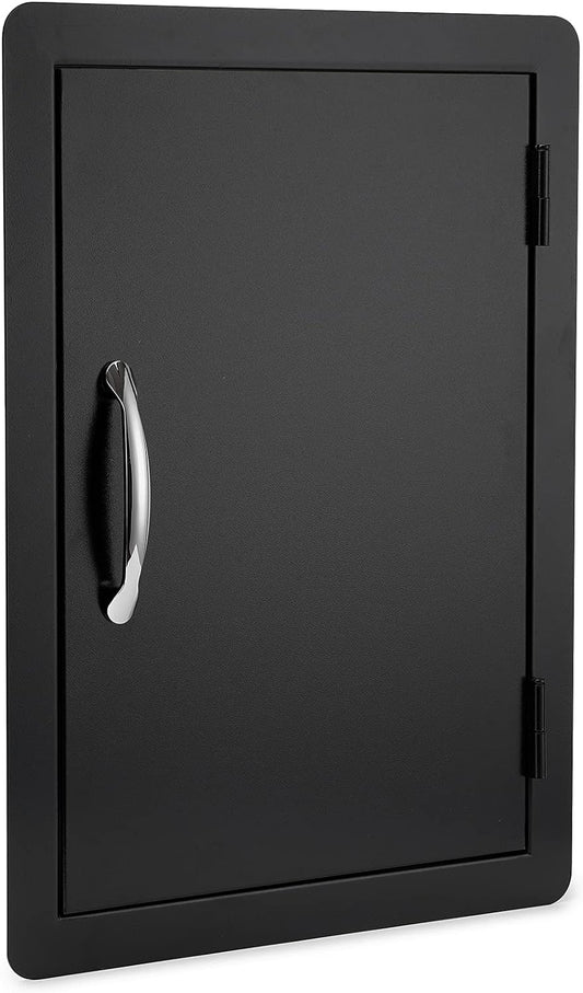 Stanbroil BBQ Access Door - 17W x 23H Inch Wall Construction Flush Mount Single Vertical Door for Outdoor Kitchen, BBQ Island, Grilling Station, Outside Cabinet - Black