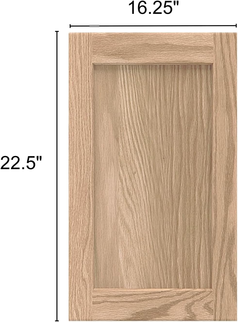 16.25W x 22.5H Unfinished Oak Kitchen Cabinet Door Replacement, Shaker Style