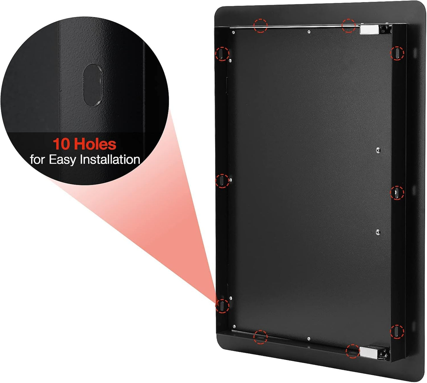 Stanbroil BBQ Access Door - 17W x 23H Inch Wall Construction Flush Mount Single Vertical Door for Outdoor Kitchen, BBQ Island, Grilling Station, Outside Cabinet - Black