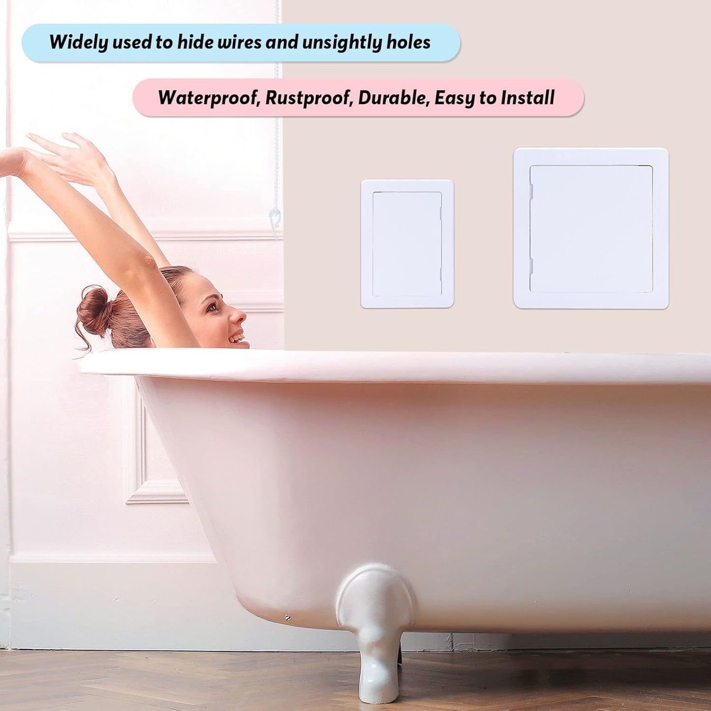 Plumbing Access Panel for Drywall 14 x 29 Inch Plastic Access Door Removable Wall Access Panel Ceiling Reinforced Hinged Durable White