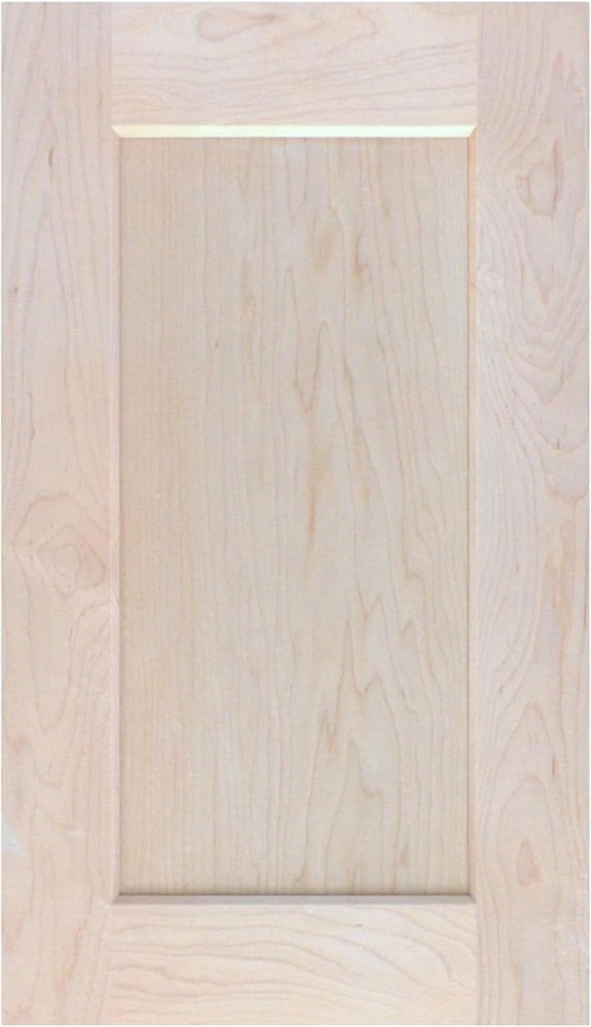 Unfinished Maple Shaker Cabinet Door Front Replacement - 17.75W x 22.5H | Ready to Paint or Stain | Solid Wood | Cabinet Door Replacement
