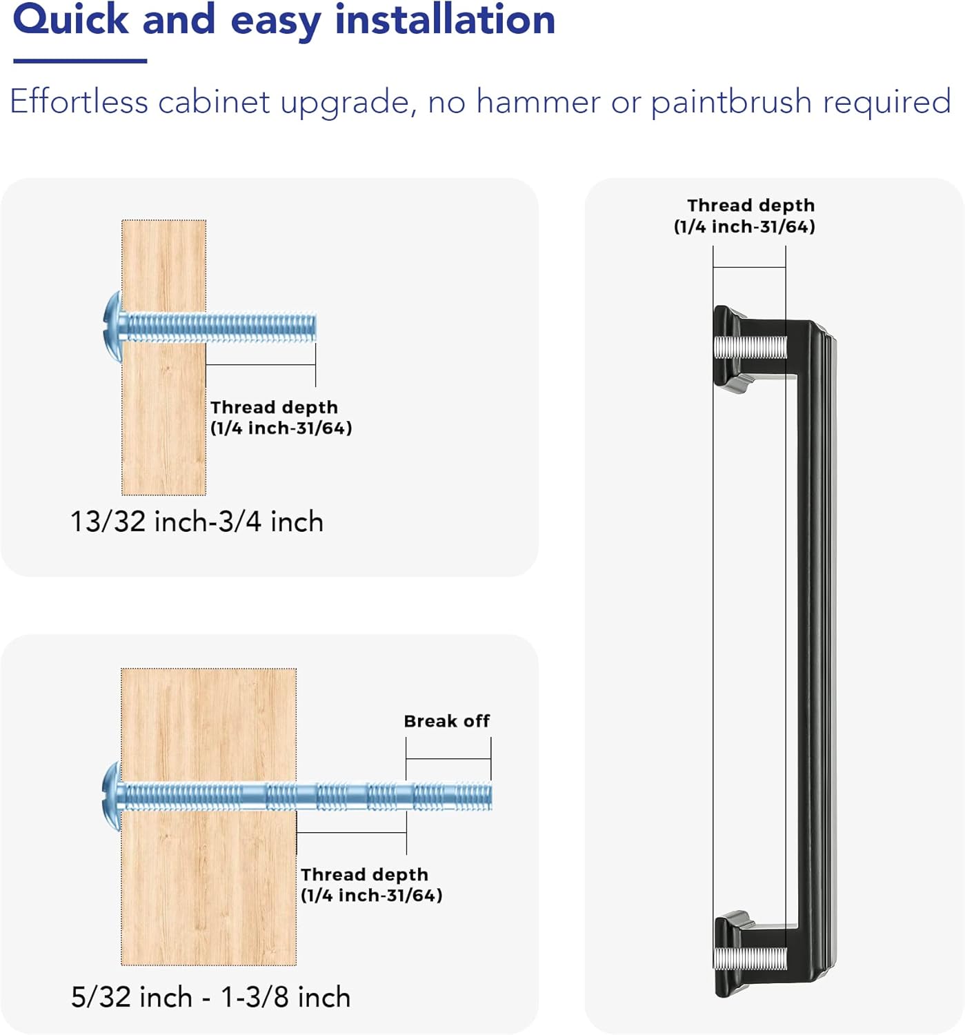 Ravinte Hardware 10 Pack Matte Black Cabinet Pulls, 5 Inch (128mm) Hole Center Zinc Alloy Drawer Handles for Kitchen Cabinets, Cupboards, Dressers, Square Solid Metal Hardware