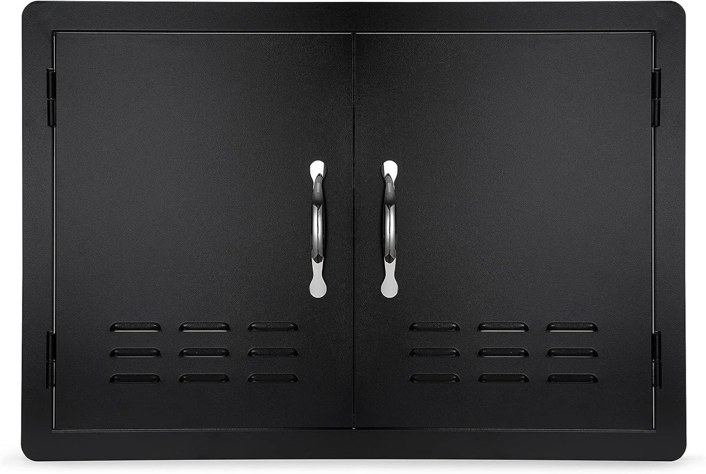 Stanbroil Outdoor Kitchen Doors BBQ Access Door 30" W x 21" H - Wall Construction Double Door Flush Mount for BBQ Island, Grilling Station, Outside Cabinet - Black