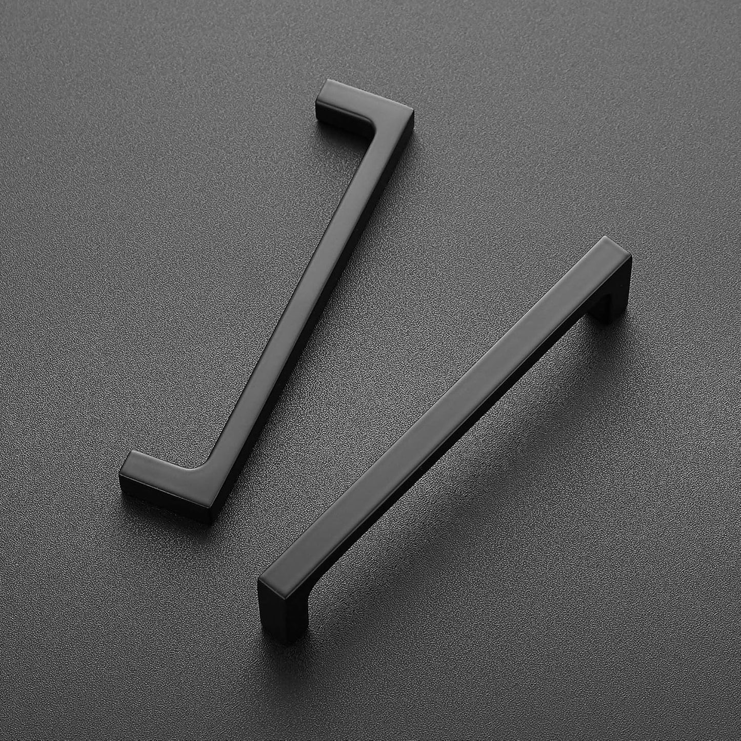 Ravinte 30 Pack Solid 5 Inch Kitchen Square Cabinet Handles Matte Black Pulls Drawer Pulls Kitchen Cabinet Hardware Flat Black Handles