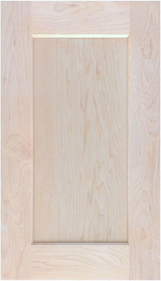 Unfinished Maple Shaker Cabinet Door Front Replacement - 17.75W x 22.5H | Ready to Paint or Stain | Solid Wood | Cabinet Door Replacement