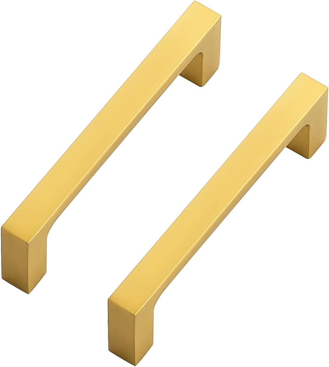 Ravinte 10 Pack Solid 5 Inch Kitchen Square Cabinet Handles Brushed Brass Drawer Pulls Kitchen Cabinet Hardware Handles