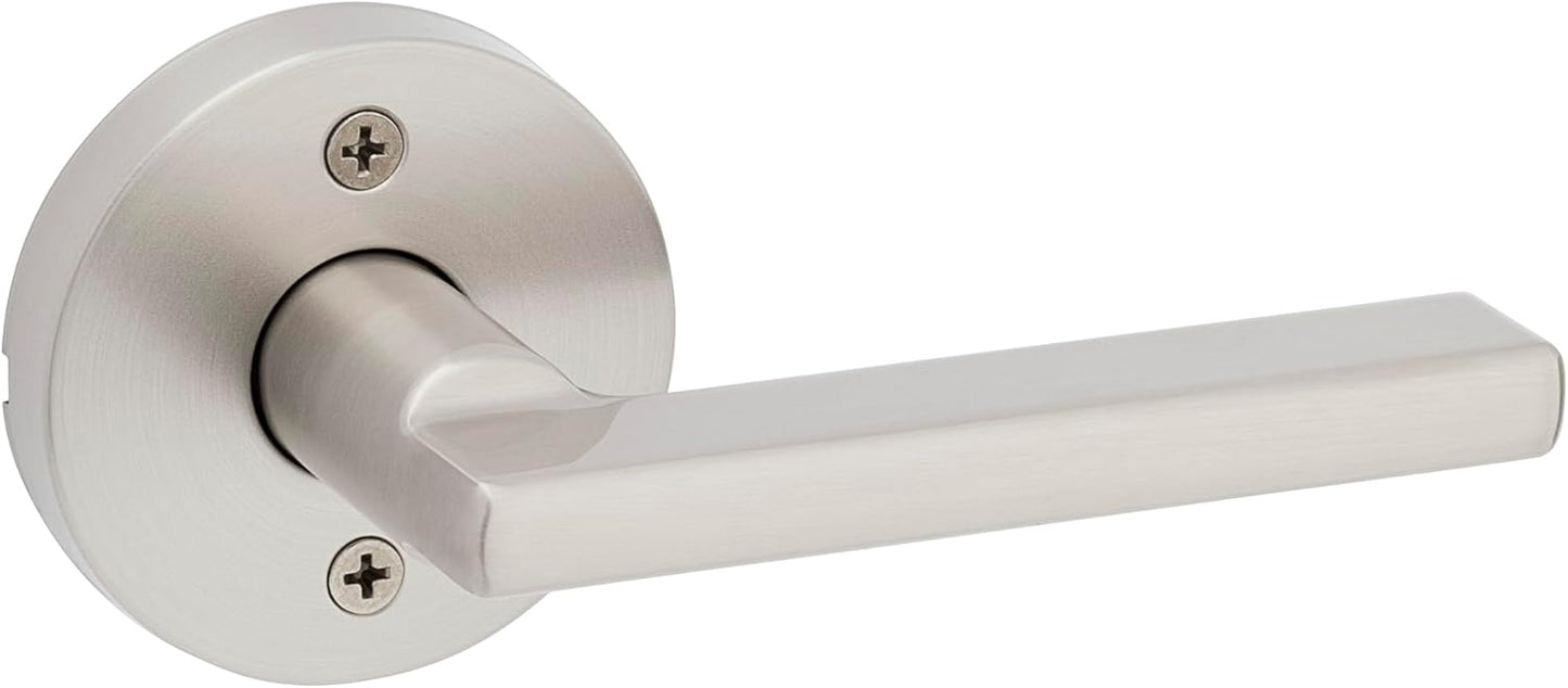 Kwikset Halifax Entry Door Handle with Lock and Key, Secure Keyed Reversible Lever Exterior, For Front Entrance and Bedrooms, Matte Black, Pick Resistant Smartkey Rekey Security and Microban