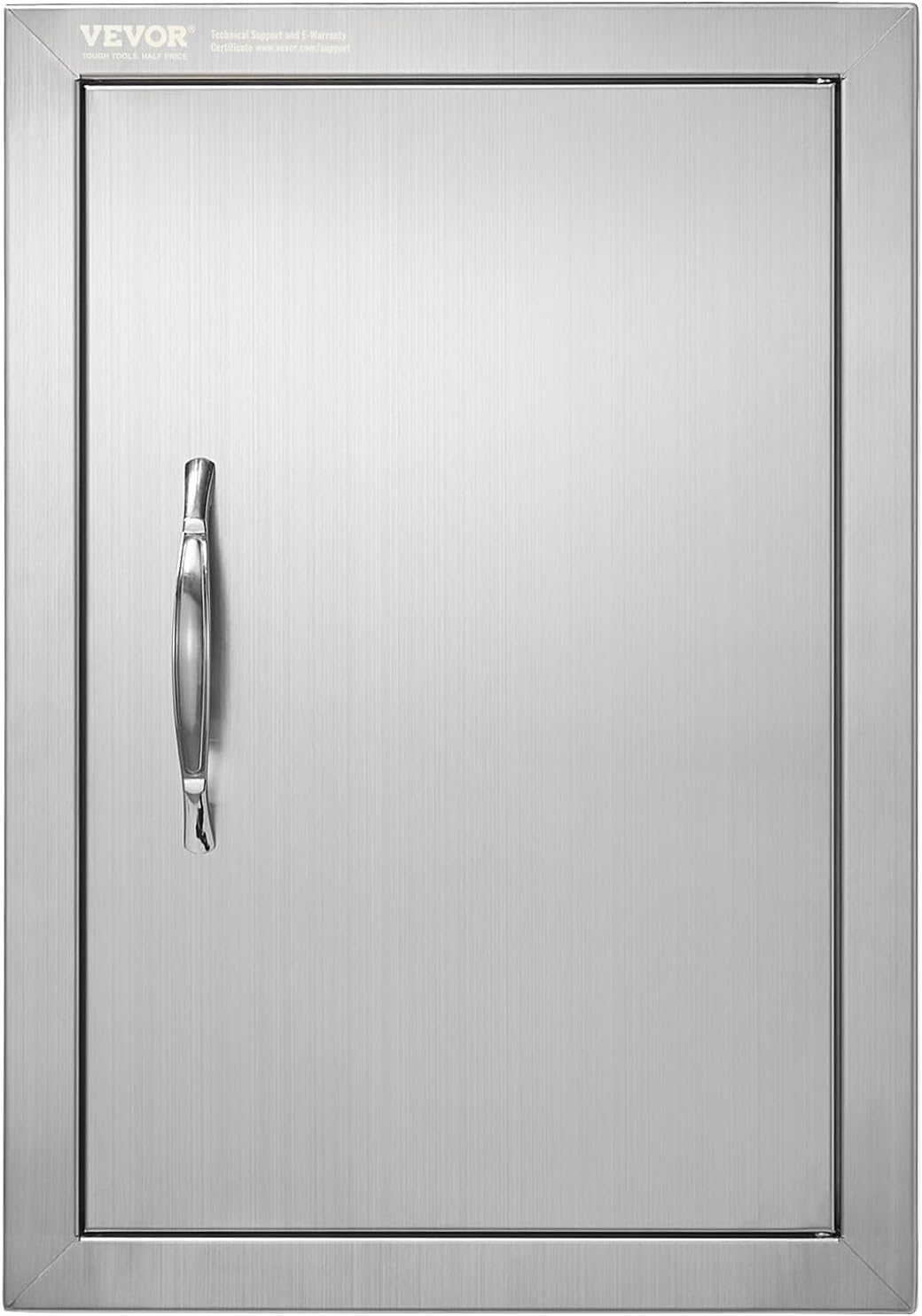 VEVOR BBQ Access Door, 17W x 24H Inch Single Outdoor Kitchen, Stainless Steel Flush Mount, Wall Vertical With Handle, for BBQ Island, Grilling Station, Outside Cabinet