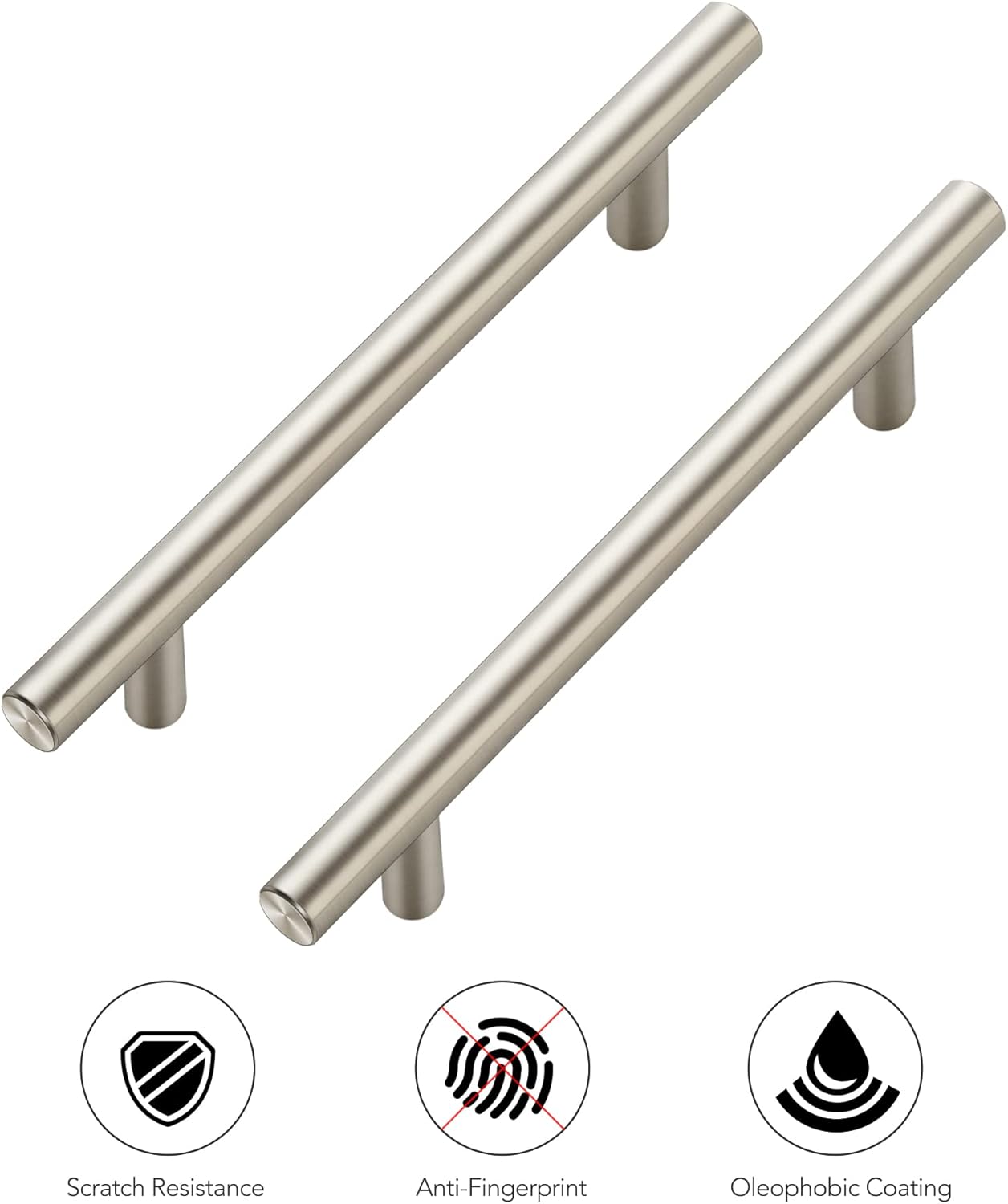 Ravinte 30 Pack | 7.38'' Cabinet Pulls Brushed Nickel Stainless Steel Kitchen Drawer Pulls Cabinet Handles 7-3/8”Length, 5” Hole Center with Mounting Template