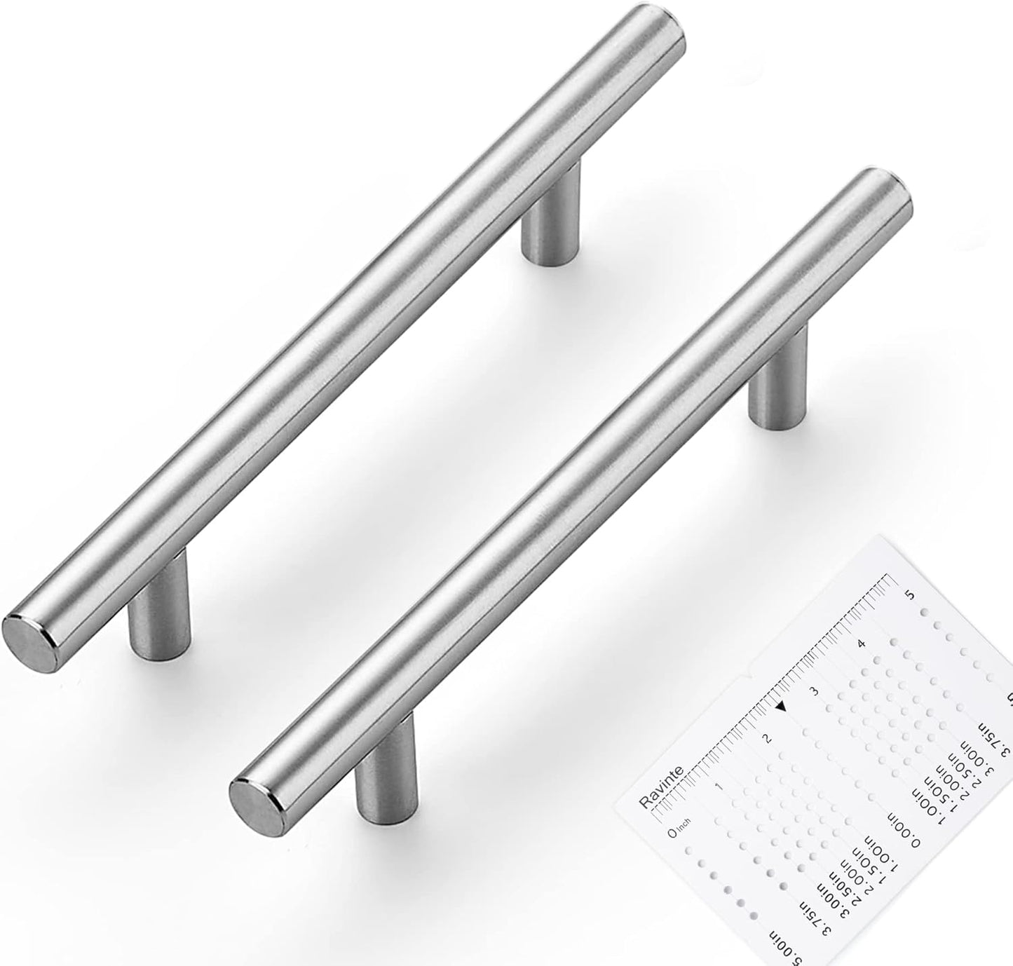 Ravinte 30 Pack | 7.38'' Cabinet Pulls Brushed Nickel Stainless Steel Kitchen Drawer Pulls Cabinet Handles 7-3/8”Length, 5” Hole Center with Mounting Template