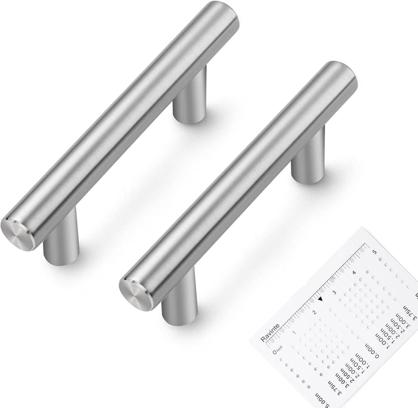 Ravinte 30 Pack | 7.38'' Cabinet Pulls Brushed Nickel Stainless Steel Kitchen Drawer Pulls Cabinet Handles 7-3/8”Length, 5” Hole Center with Mounting Template
