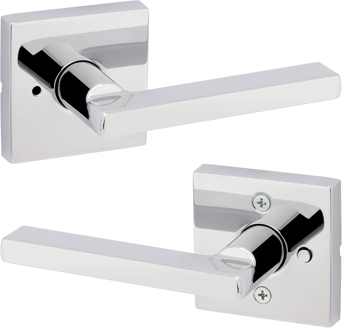 Kwikset Halifax Entry Door Handle with Lock and Key, Secure Keyed Reversible Lever Exterior, For Front Entrance and Bedrooms, Matte Black, Pick Resistant Smartkey Rekey Security and Microban
