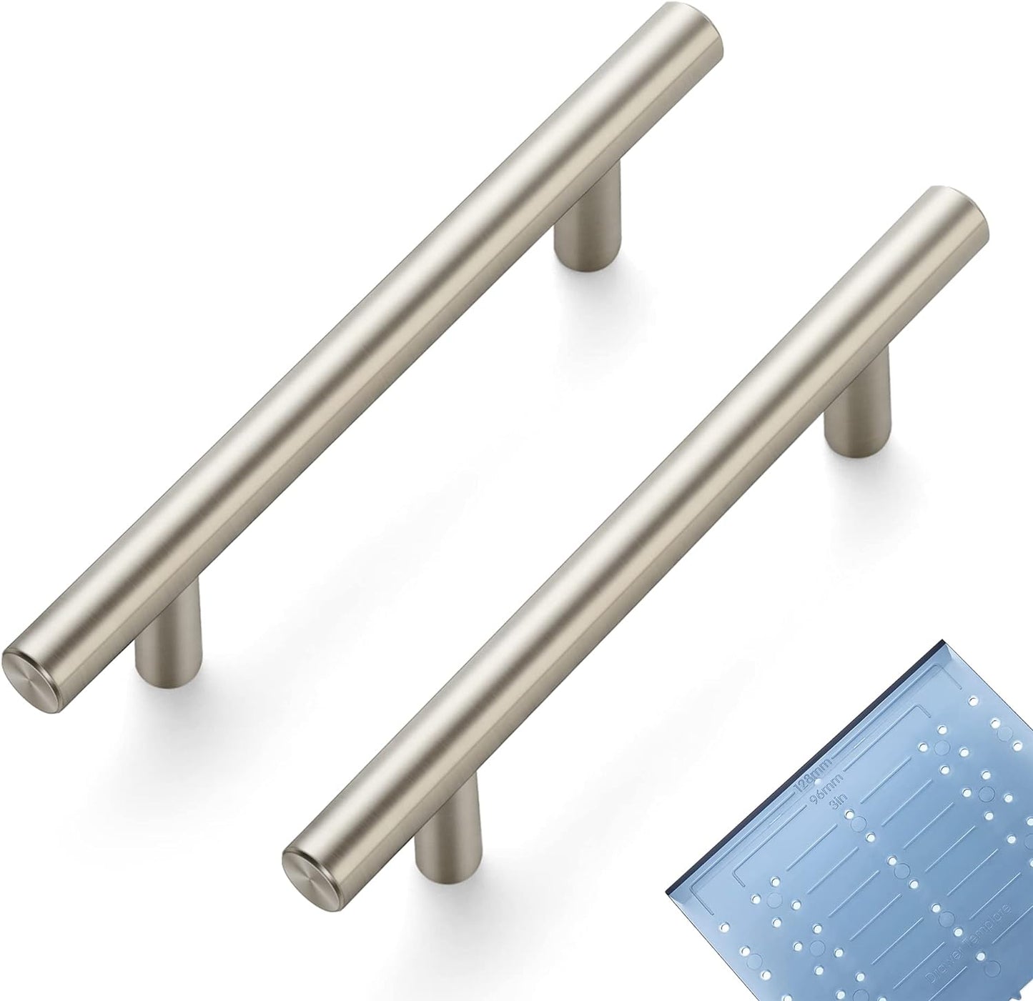 Ravinte 30 Pack | 7.38'' Cabinet Pulls Brushed Nickel Stainless Steel Kitchen Drawer Pulls Cabinet Handles 7-3/8”Length, 5” Hole Center with Mounting Template
