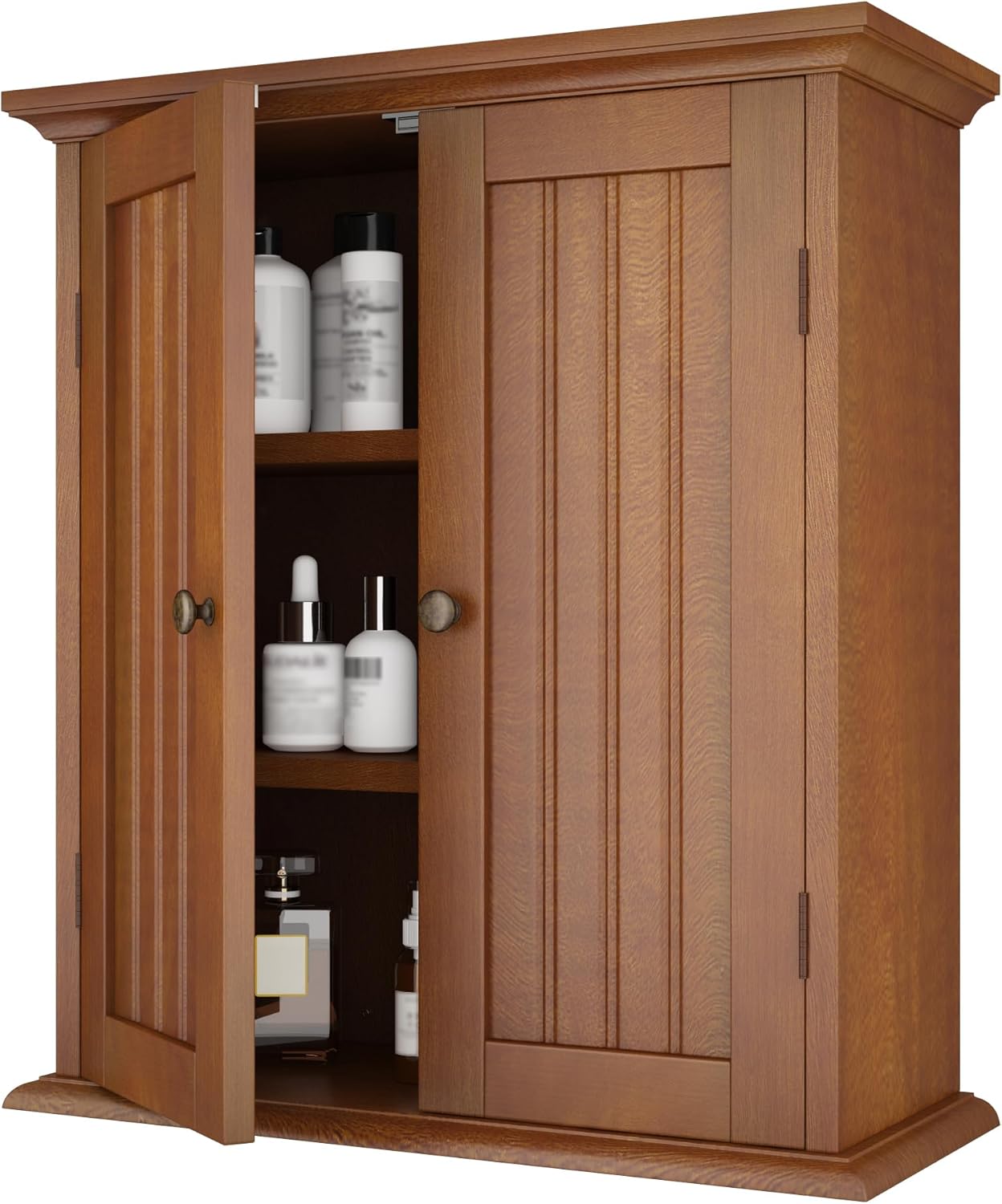 ChooChoo Bathroom Wall Cabinet, Over The Toilet Space Saver Storage Cabinet, Medicine Cabinet with 2 Door and Adjustable Shelves, Cupboard
