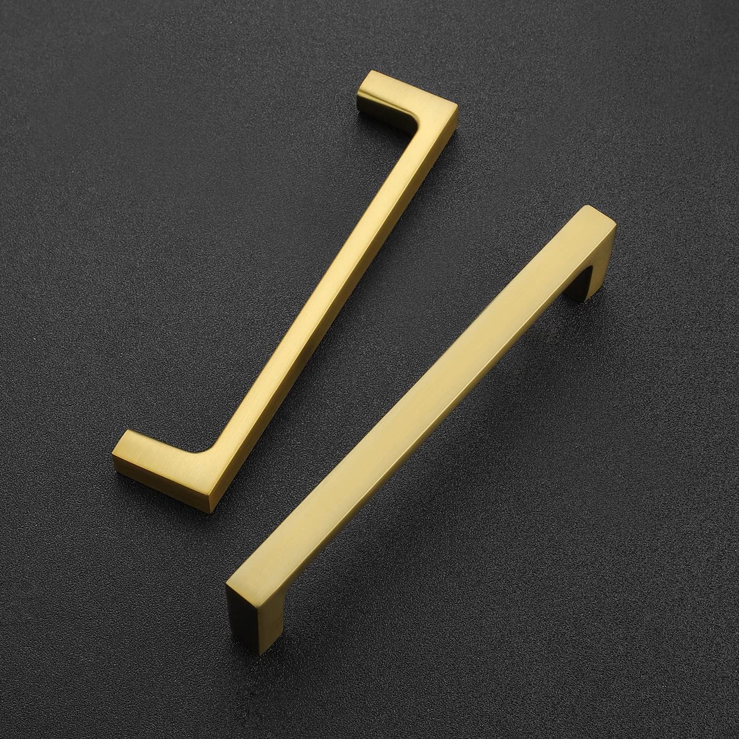 Ravinte 10 Pack Solid 5 Inch Kitchen Square Cabinet Handles Brushed Brass Drawer Pulls Kitchen Cabinet Hardware Handles